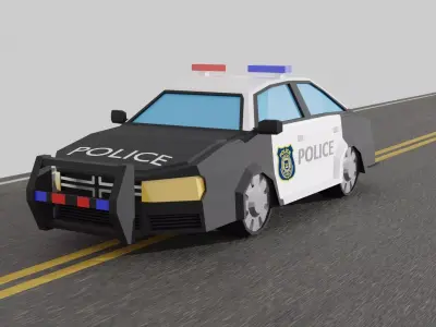 LowPolyPoliceCar Low-poly 3D model