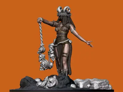 Abyssal Arcanist  The Tiefling Sorceress of Darkness 3D print model