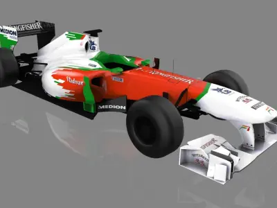 Force India 2011 Melbourne LOW POLY Low-poly 3D model