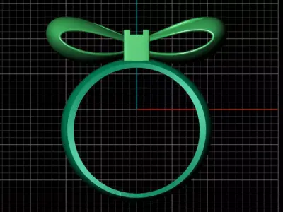 Women 2 piece bow tie luxury ring 3D print model