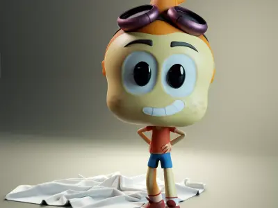 Cute Footballer Game Ready Body Rigged Low-poly 3D model