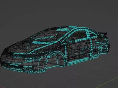 2007 Honda Civic SI Coupe Low-poly 3D model