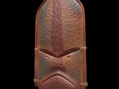 Antique Indian Mask Prop pbr Low-poly 3D model