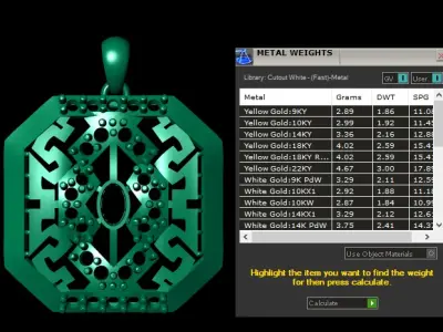 GOLDEN CHAIN LOCKET PENDANT 3D PRINTABLE MODEL  3D print model