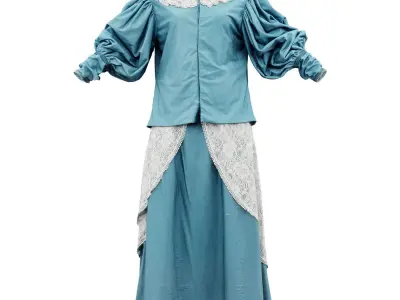 Lace Decorated Dress Low-poly 3D model