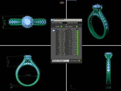 Fashion Pav Set Wedding Ring 278 3D print model