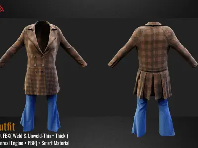 Female Outfit VOL 02 Marvelous Designer OBJ FBX 4K Textures 3D model