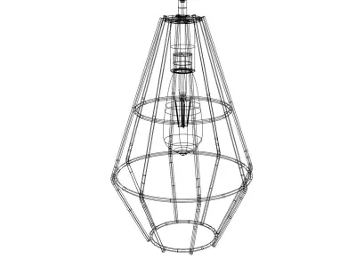 Cage lamp with vintage bulb 3D model