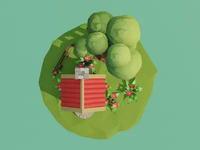 Low Poly House Free low-poly 3D model