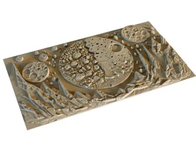 mural decor set wall panel 16 3D model