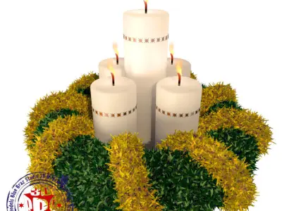 Christmas table wreath 3D model