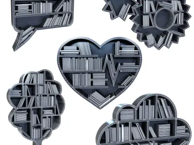 Kids bookshelf 3D model