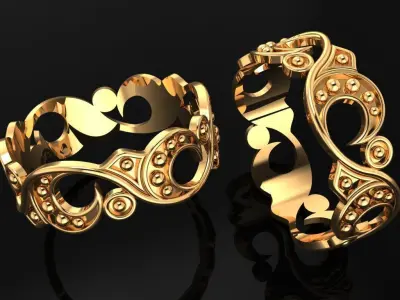 Women Ring 39 simple style ring band for women 3D print model