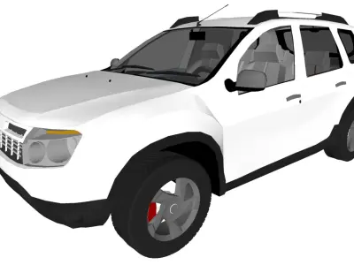 SUV Jeep Low-poly 3D model