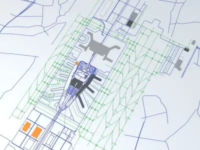 Guangzhou Baiyun CAN Airport Roads Buildings and Public Trans 3D model