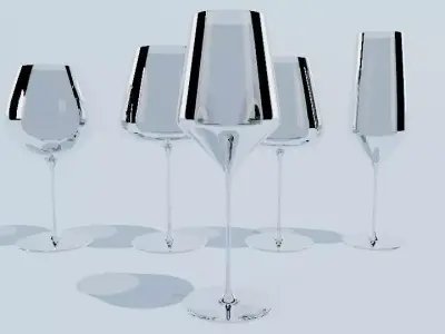 copas de cristal Low-poly 3D model