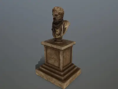 hercules bust Low-poly 3D model