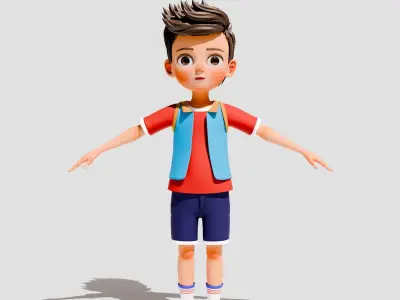 Ben Kid Character Low-poly 3D model