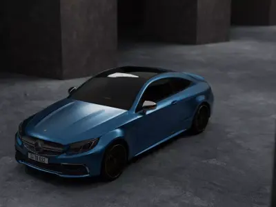Dark Concrete Car Render Scene - Blender 3D model
