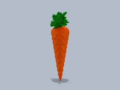 Voxel Carrot Low-poly 3D model