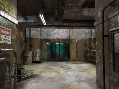 The old  Horror Room 10 Low-poly 3D model