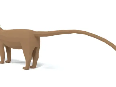 Low Poly Cartoon Fossa Low-poly 3D model