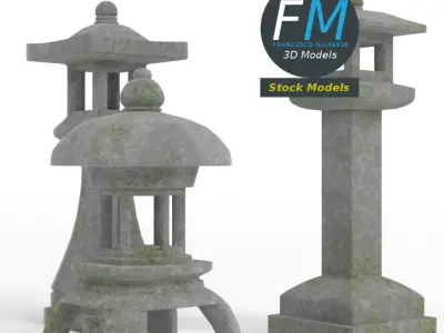 Japanese toro lanterns 3D model