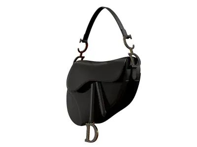Dior Saddle Bag Black Satin 3D model