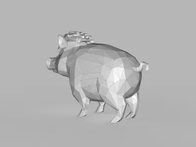 Wild Boar Low Poly Low-poly 3D model