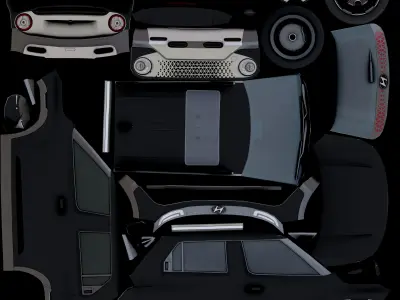 HYUNDAI CASPER LOWPOLY Low-poly 3D model