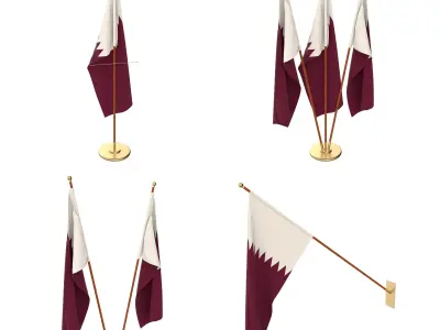 Qatar Flag Pack 3D model