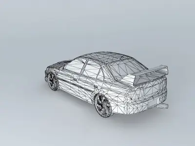 Proton Wira Evo Facelift Free 3D model