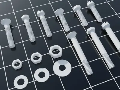 Screws and nuts Set  3D model