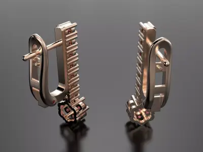 Unique earrings 3D print model