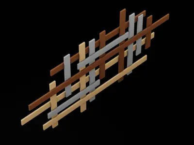 Geometrical Furniture Design Low-poly 3D model