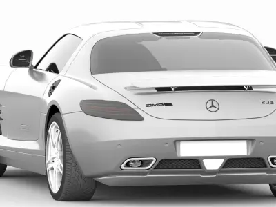 Mercedes SLS AMG Low-poly 3D model