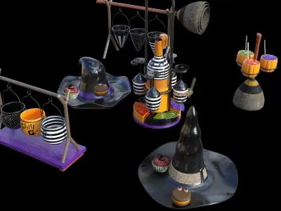 Pack halloween decoration 2022 Low-poly 3D model