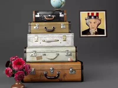 prop decorative suitcase Modern 3D model