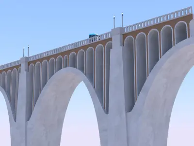 Viaduct with future truck PBR 3D model