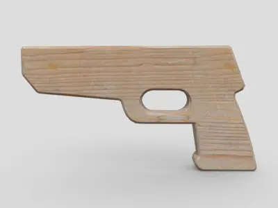 Wooden Toy Gun Free low-poly 3D model