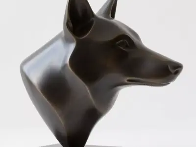 Dog head sculpture 3D print model order