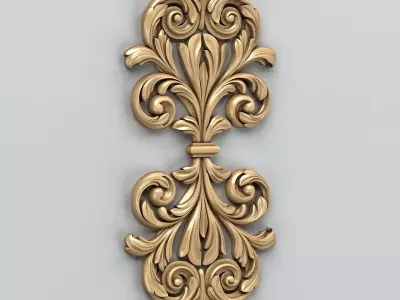Carved decor central 015 3D model