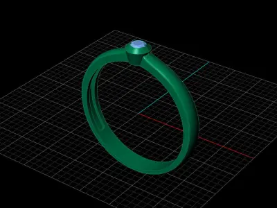 STL 3DM Print Ready Women Diamond Ring Lightweight Printable  3D print model 8