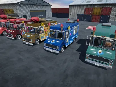 IceCream Truck unity asset Low-poly 3D model