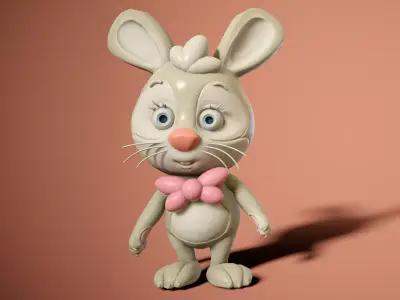 Easter Rabbit Low-poly 3D model