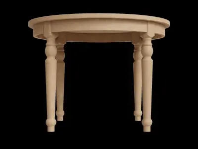 Transitional Style Wooden Round Table Low-poly 3D model