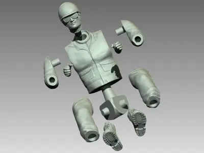 Car Driver Vintage 1950 3D print model