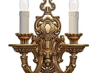 Bronze Italian sconce in classical Baroque style Wall lamp  3D model