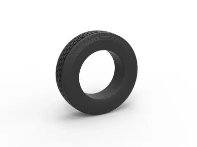 Truck tire Scale 1 to 25 3D print model