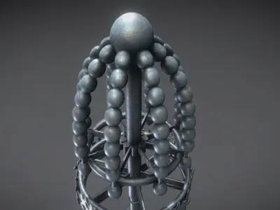 Waterwheels Fountain High-Poly Version 3D model